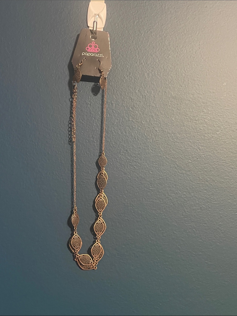 paparazzi Gold Ornate Linked Medallion Necklace